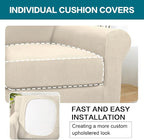 Turquoize 2 Piece Chair Covers for Living Room Armchair Couch Cover - Image 5