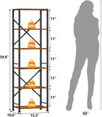 Furologee 6 Tier Tall Bookshelf, Industrial Narrow Bookcase, Display Standing - Image 3