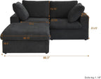Cloud Modular Sectional Sofa Couch, 80.3" L Shaped Convertible Couches - Image 2