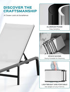 Patio Chaise Lounge Chair Set of 4, Foldable Lounge Chair - Image 5