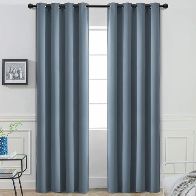 Yakamok Room Darkening Curtains 52x90 inch Length Stone Blue-Living Room | 2 by Yakamok