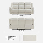 Lexicon Manual Double Reclining Sofa, Polished Microfiber Upholstered 3 Seater - Image 6