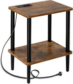 FORAOFUR End Table with Charge Station, Small End Tables Living Room, by FORAOFUR