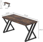 LITTLE TREE 55 Inch Large Simple Industrial Computer Desk Study Writing Table - Image 3