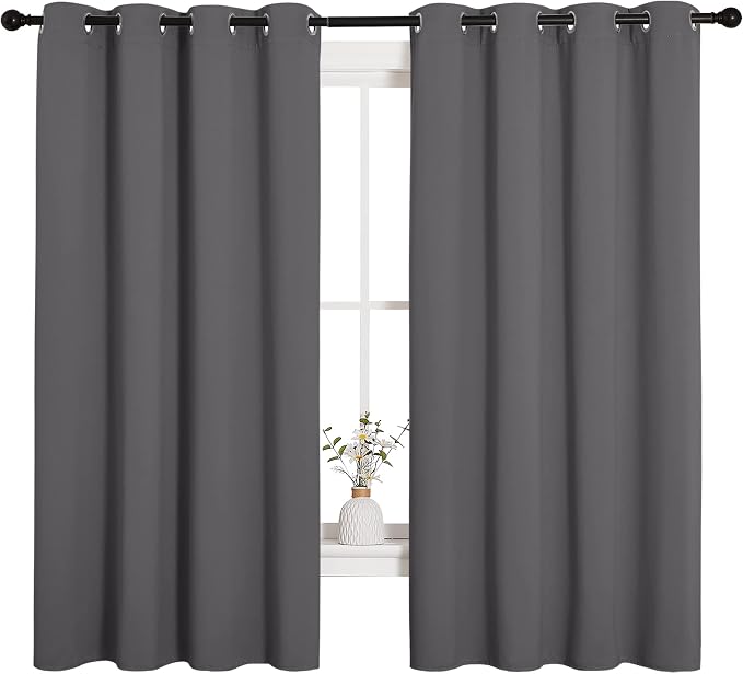 NICETOWN Grey Blackout Curtain Panels - Image 3