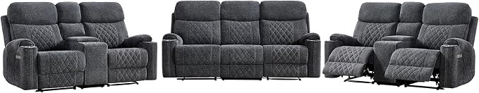 HAOMARKETS 3-Piece Power Recliner Sofa Set - Image 8
