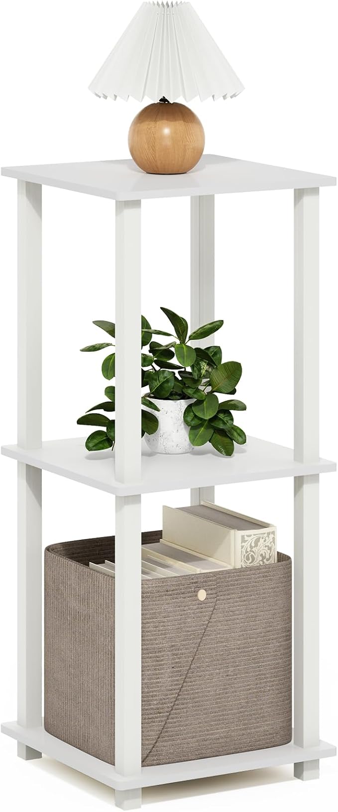 Furinno Simplistic Side Table Set of 2, 2-Tier Square Modern End Table - Image 5
