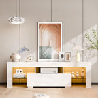 VINGLI 51'' LED TV Stand, High Glossy Modern Entertainment Center - Image 8