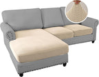 H.VERSAILTEX Sectional Couch Covers 3 Pieces Sofa Seat Cushion Covers L Shape - Image 2