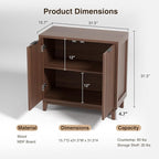 Fluted Cabinet with Storage, 2 Doors Sideboard Buffet, Mid Century Modern - Image 2