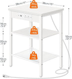 HOOBRO Side Table with Charging Station and USB Port, Small End Table - Image 3