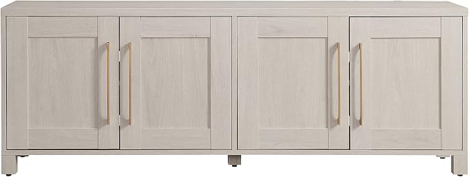 Henn&Hart Rectangular TV Stand for TV's up to 80" in Alder White, TV Stands for - Image 3