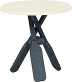 Powell Round Top Shanice Oar Coastal Blue and White Side Table by Powell