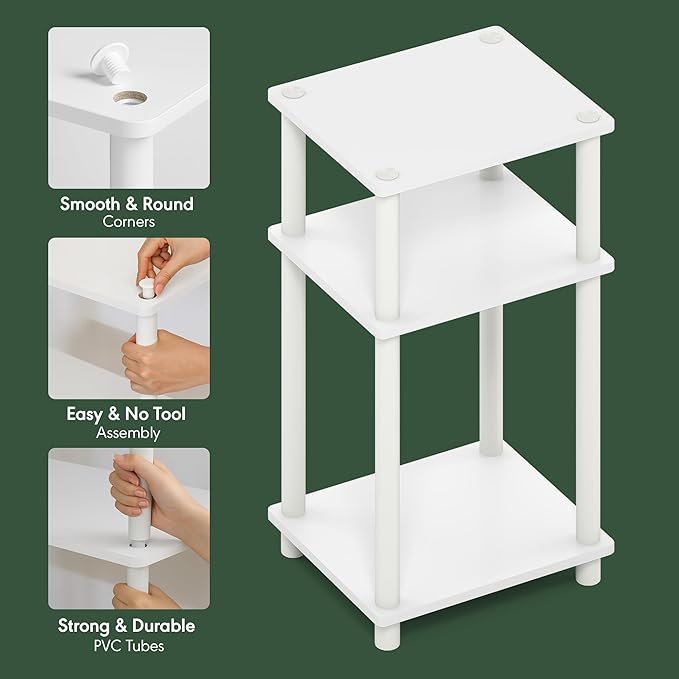 Furinno Just 3-Tier Turn-N-Tube End Table / Side Table / Night Stand / Bedside - Image 6