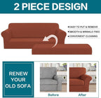Turquoize Stretch Sofa Slipcover 2 Pieces Sofa Cover Couch Cover - Image 3