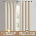 MIULEE Set of 4 Beige White 45 Inch Short Blackout Kitchen Window Curtains | - Image 6