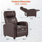 FDW Recliner Chair Massage Chair Reading Chair Reclining Sofa Home Theater - Image 3