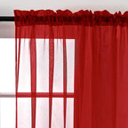 SpaceDresser Sheer Voile Window Treatment Rod Pocket Curtain Panels - Image 4