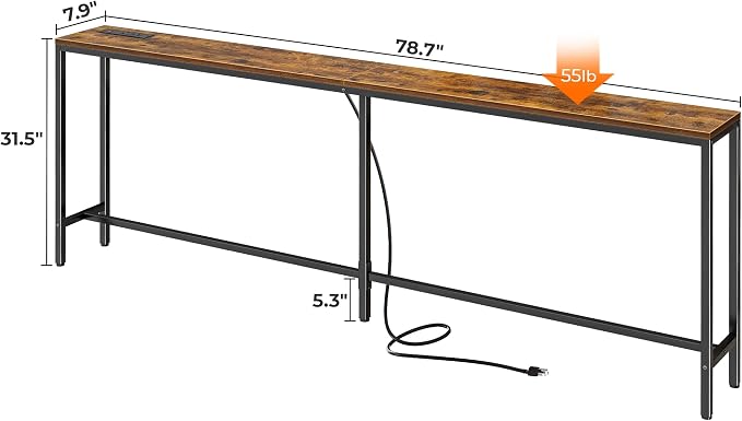 SUPERJARE 78.7 Inch Console Table - Image 3
