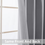 Yakamok Light Grey Room Darkening Curtains 96 inch Sliding Door Drapes | 1 - Image 3