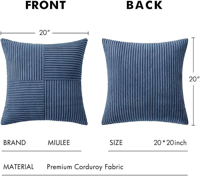 MIULEE Dusty Blue Decorative Throw Pillow Covers - Image 7