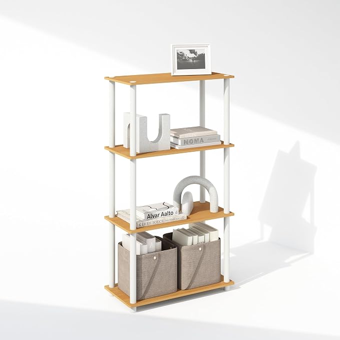 Furinno Turn-N-Tube Book Shelf, 4-Tier Bookshelf, Bookcase by Furinno-FitsYourSpaceFitsYourBudget