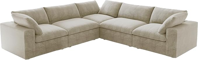 JACH V-Shaped Sectional Couch, Deep 5-Seats Convertible Sectional Sofa - Image 7