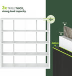 Furinno Cubicle Book Shelf, 16-Cube Bookshelf, Triple Thick Frame Cube Storage - Image 7