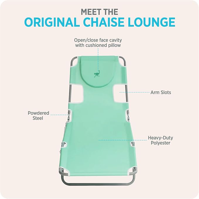 Ostrich the Original Chaise 72 x 22 Inch Lounge Portable Reclining Lounger - Image 6