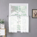 Tollpiz Short Sheer Tier Curtains Linen Textured Half Kitchen Curtain Sheers by Tollpiz