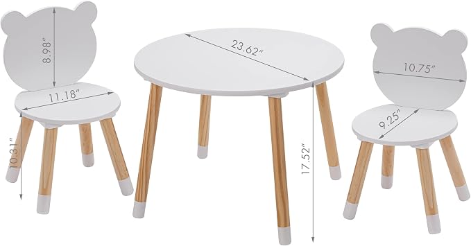 UTEX Kids Wood Table and Chair Set, Kids Play Table - Image 7