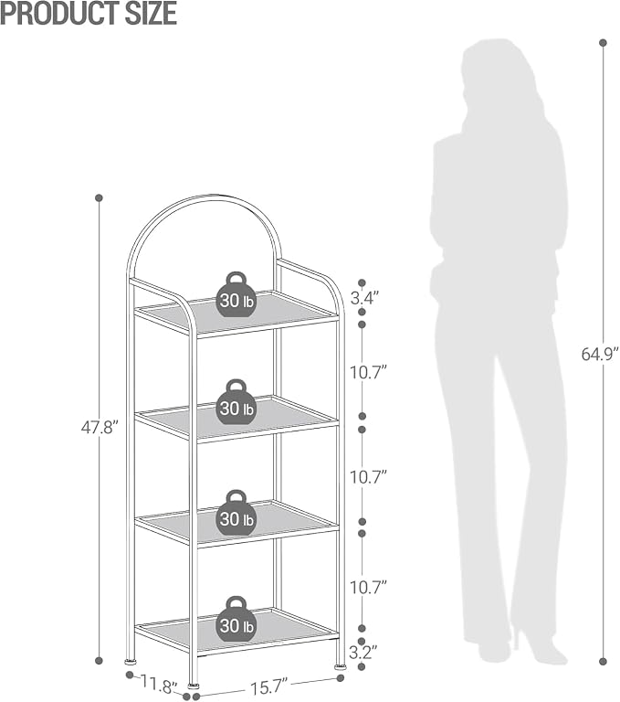 Hzuaneri Bookcase Bookshelf, Tempered Glass Bookshelves, Slim Shelving Unit - Image 2