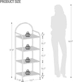 Hzuaneri Bookcase Bookshelf, Tempered Glass Bookshelves, Slim Shelving Unit - Image 2