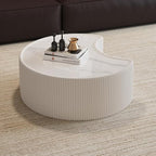 29.53" Marble Coffee Table, Modern Creative Moon Coffee Table - Image 6