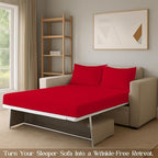 Sleeper Sofa Bed Sheet, 100% Cotton 400 Thread Count, 4 Piece Set, Deep Pocket - Image 7