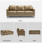 Kingfun 80" Faux Leather Sofa, 3 Seater Couch, Mid Century Modern Couches - Image 9