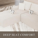 96" L Shaped Modular Sectional Sofa, Boneless Cloud Couch - Image 3