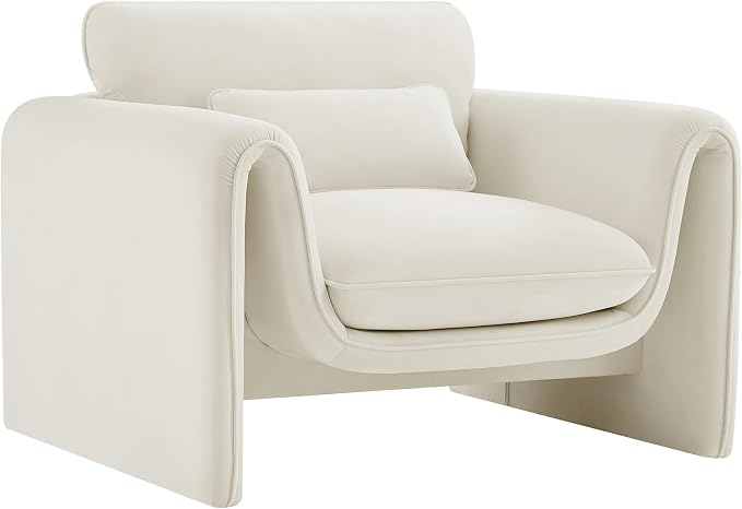 Meridian Furniture 199Cream-C Sloan Collection Modern | Contemporary Velvet - Image 17