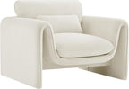 Meridian Furniture 199Cream-C Sloan Collection Modern | Contemporary Velvet - Image 17