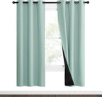 NICETOWN Aqua Blue 100% Blackout Curtain Set, Thermal Insulated & Energy - Image 2