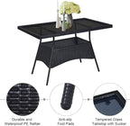 Tangkula 10 Pieces Wicker Patio Dining Set, Outdoor Rattan Table & Chairs Set - Image 6