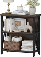 FATORRI Small Bookshelf, 3 Shelf Bookcase - Image 8
