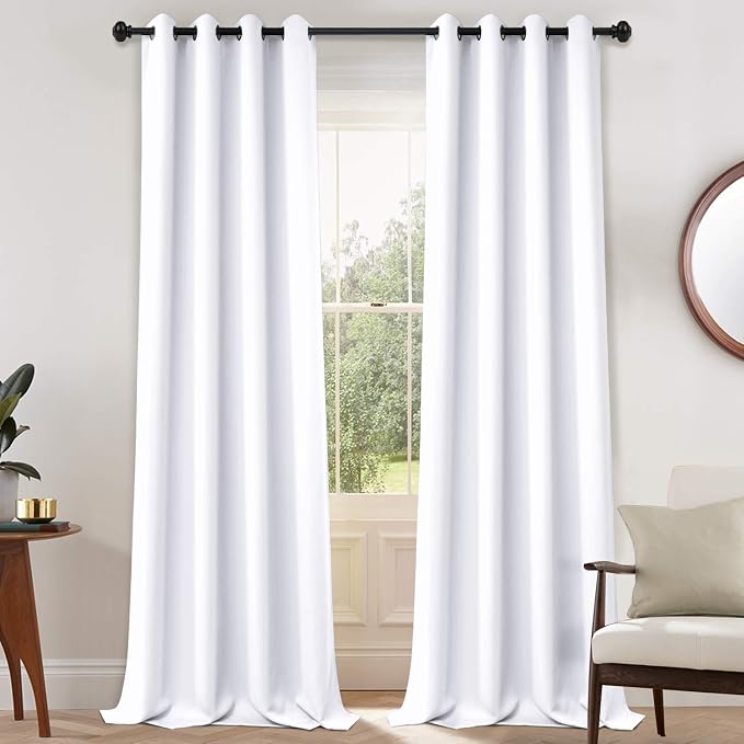 Yakamok Room Darkening Curtains 52x108 inch Length Pure White-Living Room | 2 by Yakamok