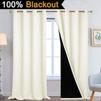 Yakamok Cream 100% Blackout Curtains 108 Inches Long - Image 2