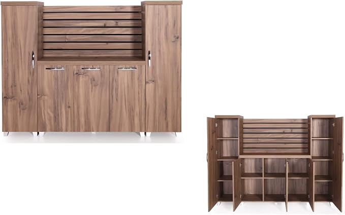 87" Wood Office Furniture Set of 4pcs | Executive Desk w/Leather Pad | Large - Image 4