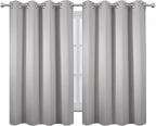 Blackout Curtains 52 x 45 inch/Light Grey Curtains Set of 2 Panels/Thermal - Image 2