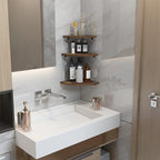 HORLIMER 6 Pack Wall Mount Floating Corner Shelf, Rustic Wood Corner Wall - Image 6