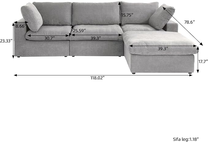 JACH L-Shaped Cloud Sectional Sofa - Image 2