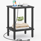 TUTOTAK End Table with Charging Station, Small Side Table, Nightstand Bedside by ChoosetutotakFurnitureBuildYourCozyHome