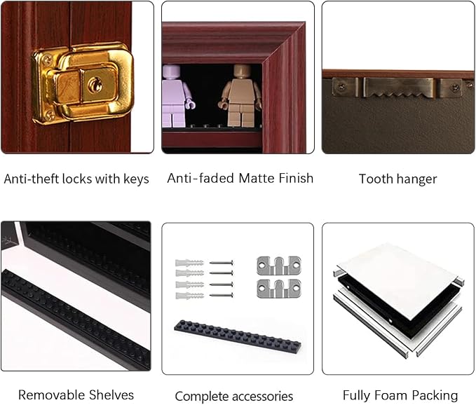 VERANI Minifigures Miniature Display Case Collectibles Display Box Wall Mount - Image 6